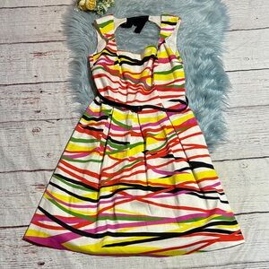 David Meister Multicolor Striped Mini Dress sz 8